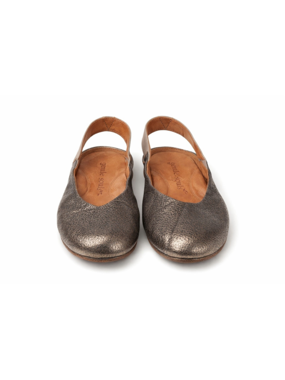 GENTLE SOULS US Women’s 6.5 Gold Leather Slingback GRETCHEN Shoes Ballet Flats